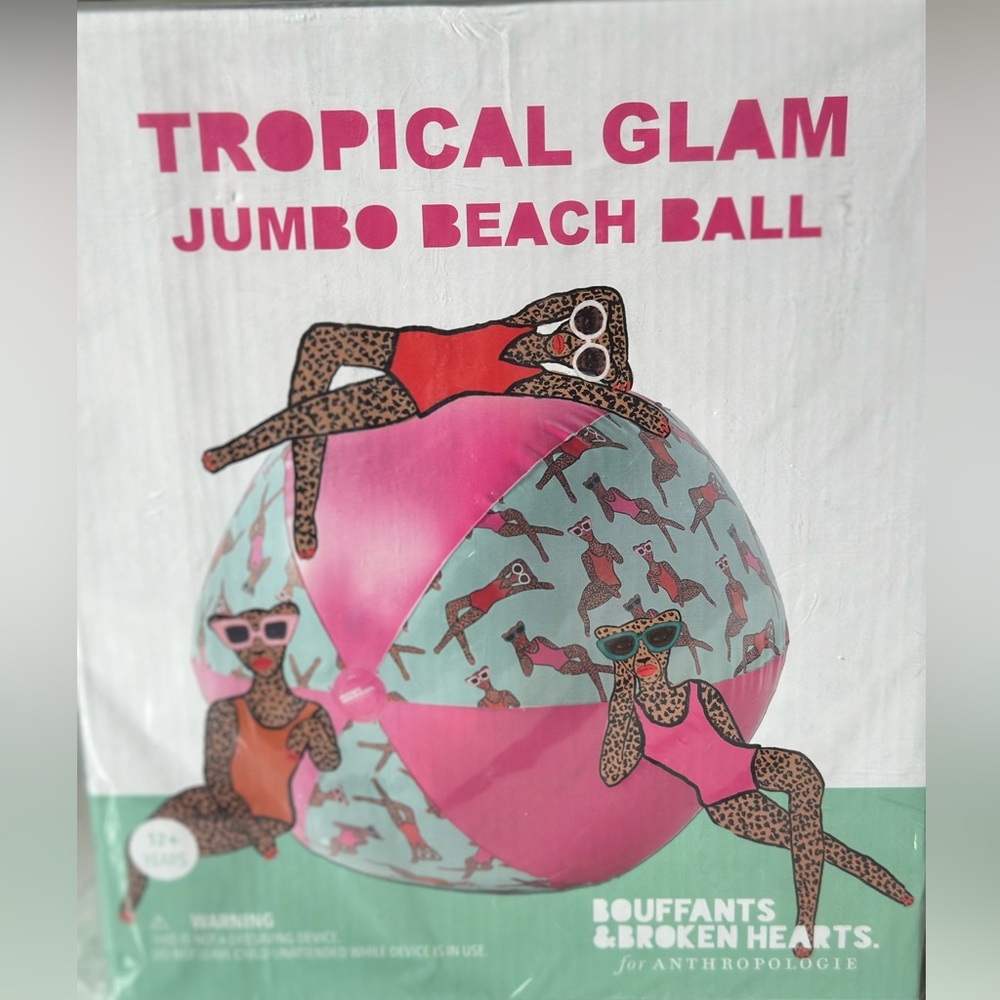 Anthropologie X Kendra Dandy Tropics Jumbo
Beach Ball Green, Pink, & Leopard NWT
